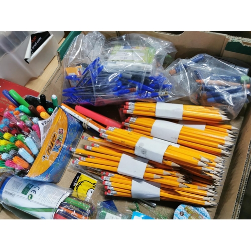 136 - Large job lot of various new stationary inc pencils, pens, glue sticks, glitter, etc