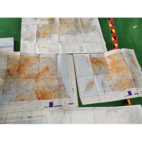 139 - Quantity of 10 various maps inc 7 war office maps one hand signed, a nautical map and an aero nautic... 