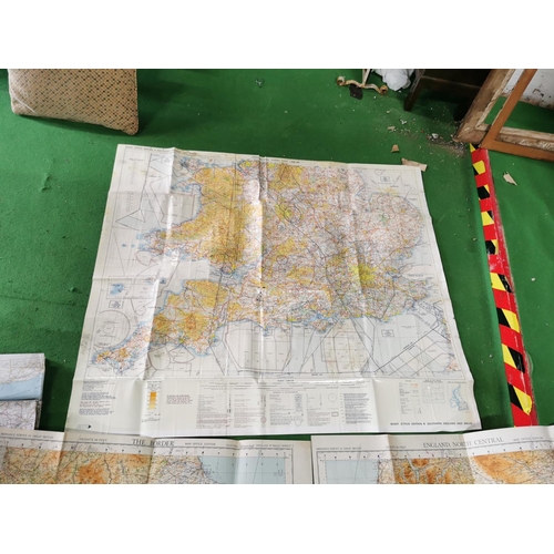 139 - Quantity of 10 various maps inc 7 war office maps one hand signed, a nautical map and an aero nautic... 