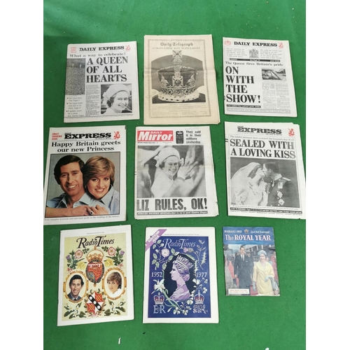 143 - Quantity of 18 newspapers and magazines all related to the Royal Family inc King George VI crowning ... 