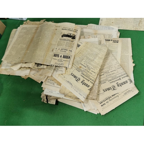 144 - Large job lot of early local newspapers inc 6 various local papers and a quantity of approx. 20 Coun... 