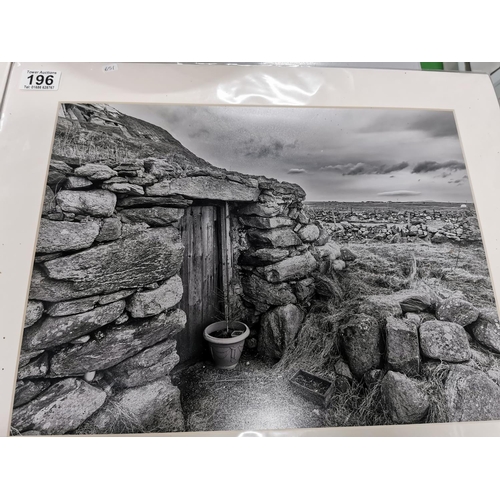 196 - Two well done mounted black and white moody photographs, 51cm by 41cm