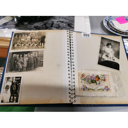 205 - Two photograph albums inc antique and interesting photographs inc war time records and injury record... 