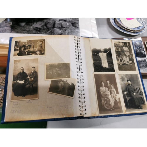 205 - Two photograph albums inc antique and interesting photographs inc war time records and injury record... 