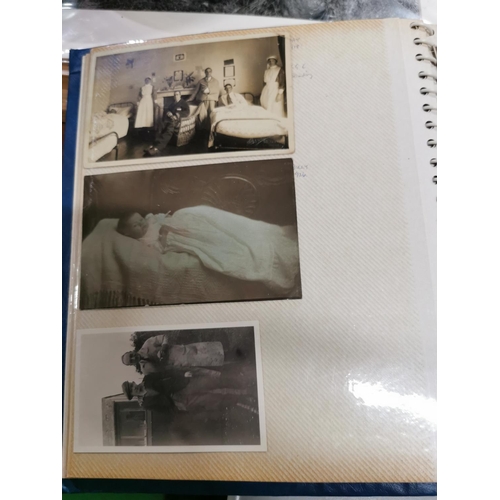 205 - Two photograph albums inc antique and interesting photographs inc war time records and injury record... 