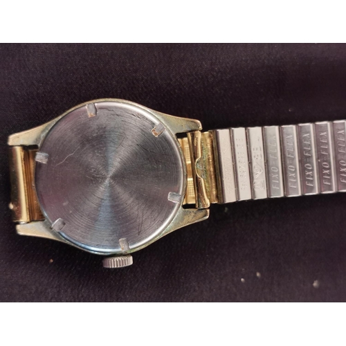 283 - Collectable vintage Frenca two tone 17 jewel watch with a rolled gold strap