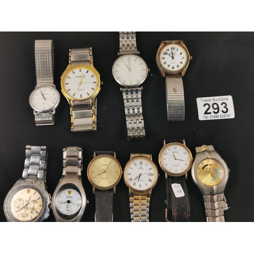 293 - Quantity of 10 various watches