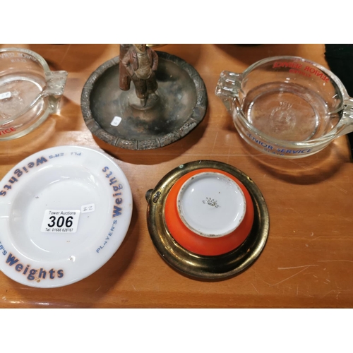 306 - Quantity of five vintage collectable ashtrays