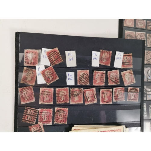 330 - Two good sheets of antique British stamps inc quantity of Penny reds, two pence blues, penny lilacs ... 