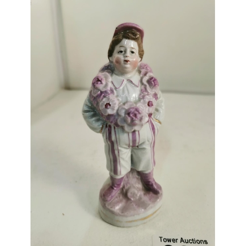 337 - Interesting antique porcelain figure of a Jockey winner most likely German