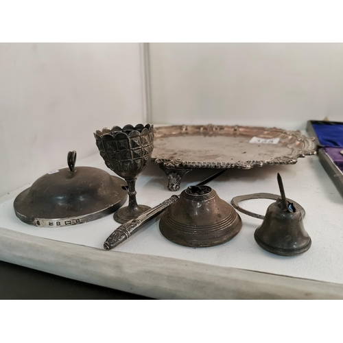 355 - Qty Silver and silver plate items along with an EPNS tray and others