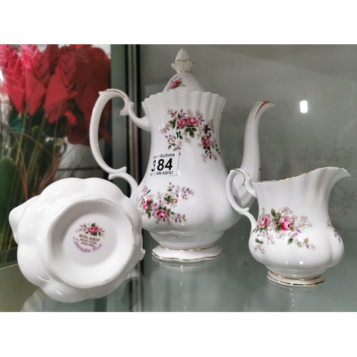 384 - Royal Albert lavender rose coffee set