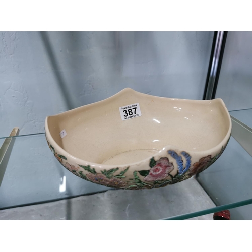 387 - Grays pottery bowl with unusual raised embossed decoration