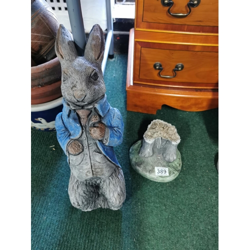 389 - Pair stoneware Peter rabbit figures one a/f