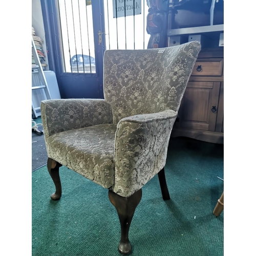 414 - Vintage green boudoir chair