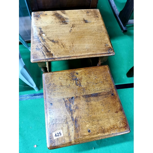 425 - Pair of excellent quality oak nest of two tables possible Royal English Oak larger table 42 cm high ... 