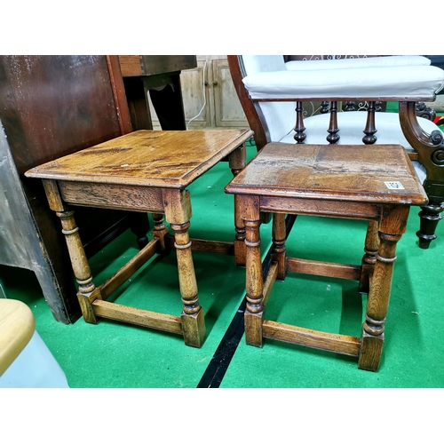 425 - Pair of excellent quality oak nest of two tables possible Royal English Oak larger table 42 cm high ... 