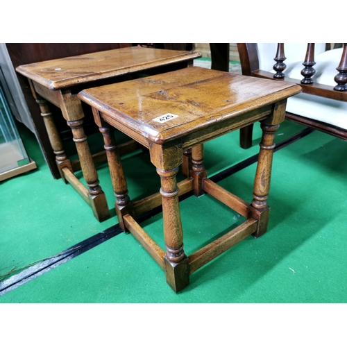 425 - Pair of excellent quality oak nest of two tables possible Royal English Oak larger table 42 cm high ... 