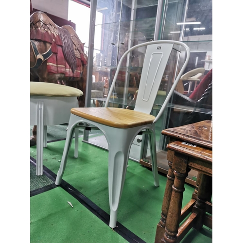 426 - Metal framed pine seated chair