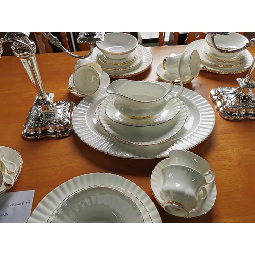 433 - 77 Piece bone china dinner set by Royal Albert Vald'or pattern (candelabras not included)