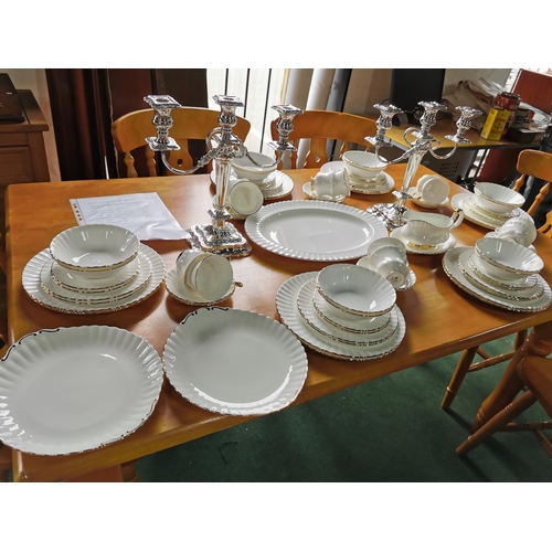 433 - 77 Piece bone china dinner set by Royal Albert Vald'or pattern (candelabras not included)