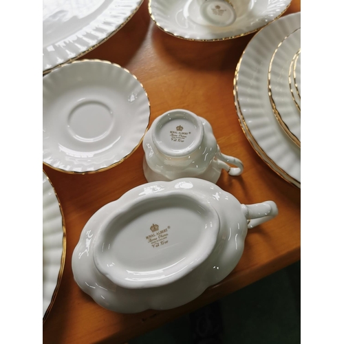 433 - 77 Piece bone china dinner set by Royal Albert Vald'or pattern (candelabras not included)