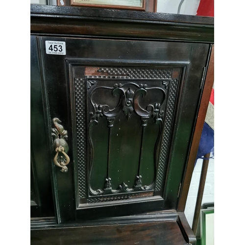 453 - Good  vintage art nouveau tall boy with two doors along with two short and two long drawers height 1... 