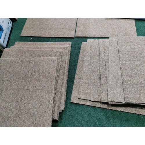 489 - Large quantity of as new carpet tiles oak effect 50cm by 50cm