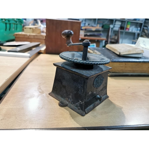 115 - A. Kenrick cast iron coffee mill / grinder 19th century