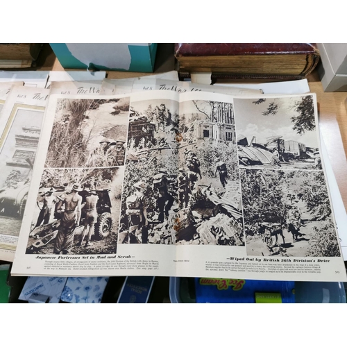 118 - Quantity of seven rare vintage war file news sheets from Shropshire and 12 The War Illustrated magaz... 