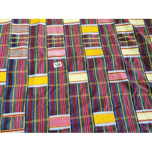 130 - Hand made patchwork large quilt approx. 205cm long by 180 wide