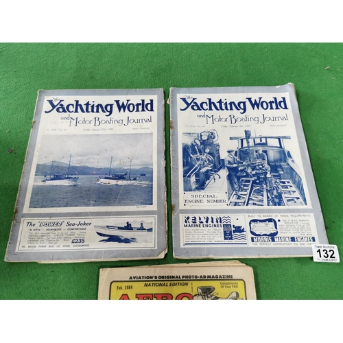 132 - Two rare Yachting World magazines dated 1935 and rare American second edition Aero Trader magazine