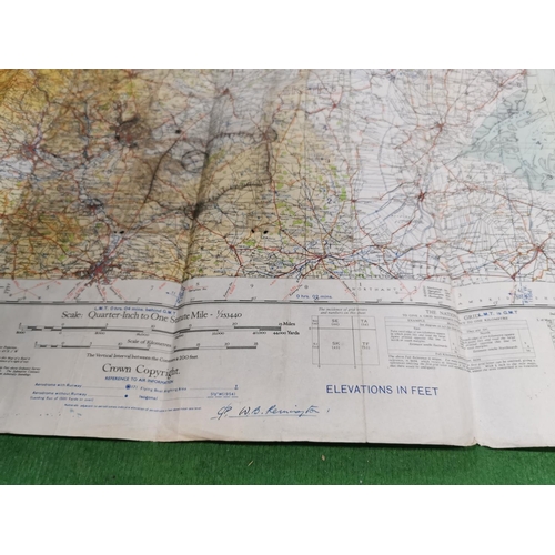 139 - Quantity of 10 various maps inc 7 war office maps one hand signed, a nautical map and an aero nautic... 