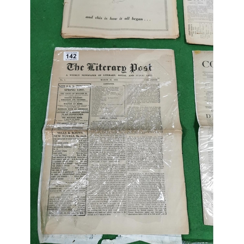 142 - Six interesting newspapers inc three early rare newspapers 1910, 1916, 1926 all in good well looked ... 