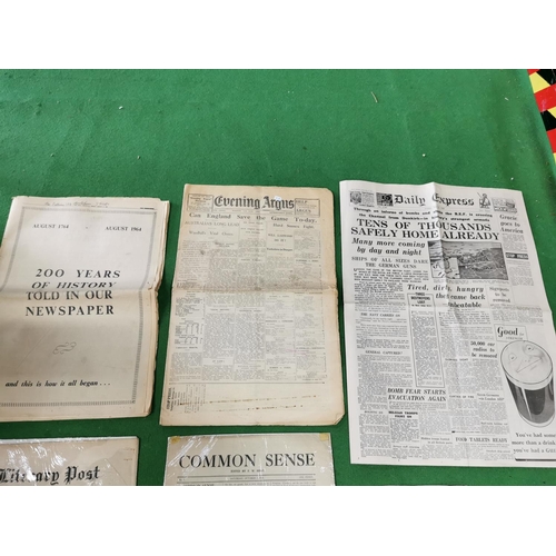 142 - Six interesting newspapers inc three early rare newspapers 1910, 1916, 1926 all in good well looked ... 