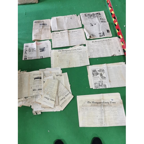 144 - Large job lot of early local newspapers inc 6 various local papers and a quantity of approx. 20 Coun... 