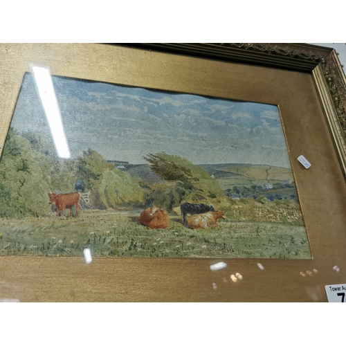 73 - Highland scene watercolour in gilt frame