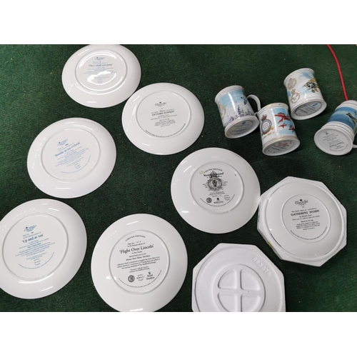 90 - Quantity of collectable commemorative wartime aeroplane plates and tankards signed by Keith Woodcock... 