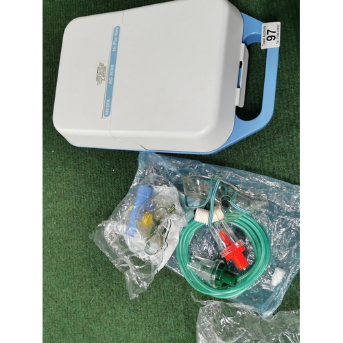 97 - Medics 2000 hi flo nebuliser for asthmatics. complete with power lead, face mask etc