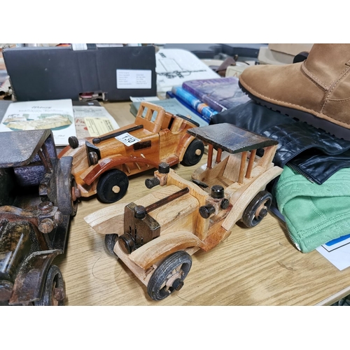 130 - For wooden model cars in good condition