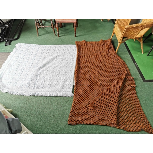 14 - Large king size blue throw along with a large king size waffle blanket both in good clean condition