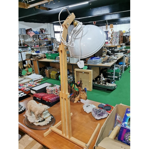 147 - Large angle poise lamp on wooden frame