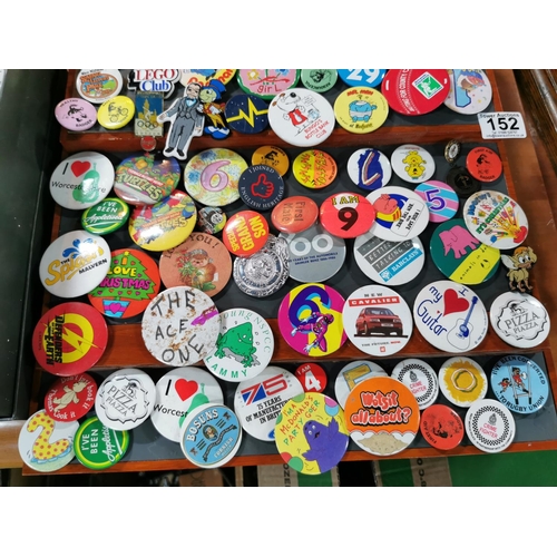 152 - Very large collection of various vintage badges inc early McDonalds