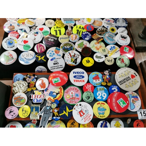 152 - Very large collection of various vintage badges inc early McDonalds