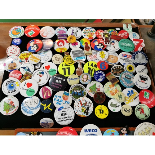 152 - Very large collection of various vintage badges inc early McDonalds