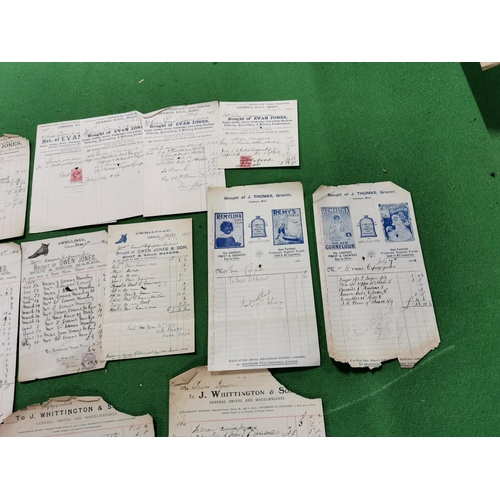 154 - Large job lot of early antique invoices/receipts from the late 1800's early 1900's all from local co... 