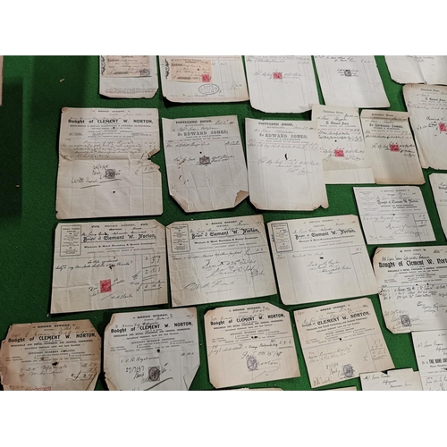 154 - Large job lot of early antique invoices/receipts from the late 1800's early 1900's all from local co... 