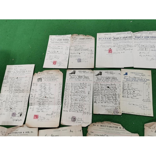 154 - Large job lot of early antique invoices/receipts from the late 1800's early 1900's all from local co... 