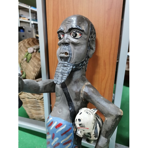 156 - An original North Nigerian figure, not a tourist piece inc some ephemera from the vendors fathers ti... 