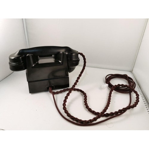 159 - A vintage 1930's black Bakelite GPO 332L telephone with drawer, fully restored and converted for use... 